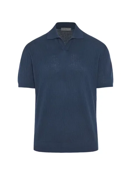 Scurt tricou polo Corneliani tricotate albastru
