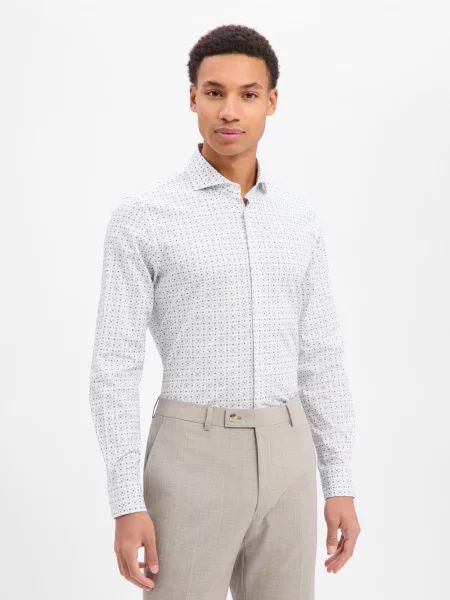 Koszula biznesowa o kroju slim fit z listwą guzikową model ‘Pares’ Joop! Collection biała