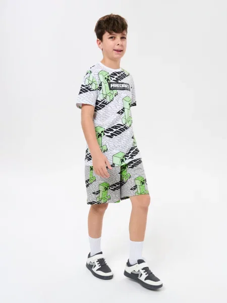 Sinsay Volné šortky Minecraft šedá
