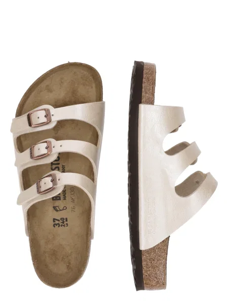 Pantofi Birkenstock cu perle alb