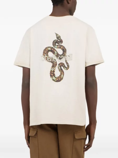 Tricou Roberto Cavalli cu imagine cu model piele de șarpe