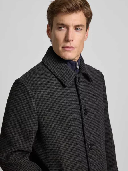 Płaszcz wełniany o kroju regular fit z wykładanym kołnierzem model ‘ARCHIVE’ Selected Homme