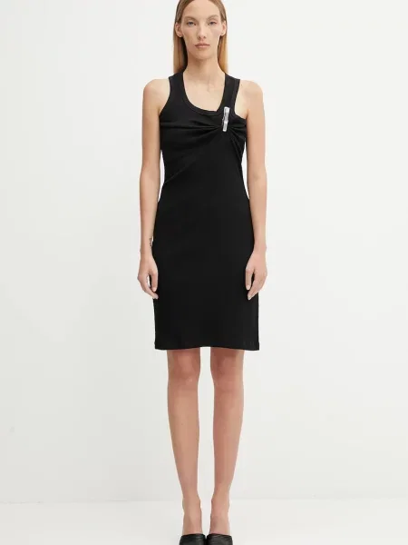 Coperni sukienka Washing Clip Rib Dress czarna