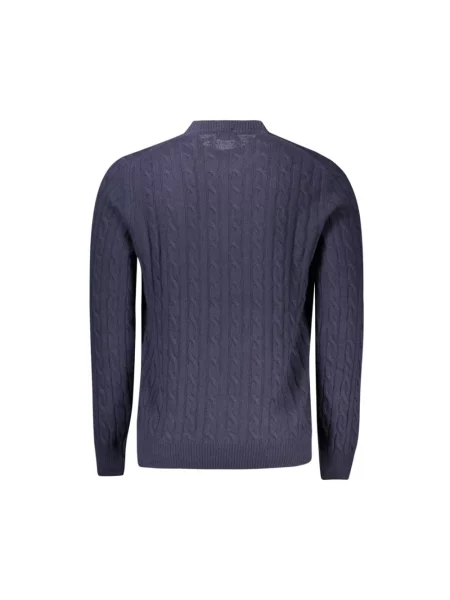 Sweter North Sails z długim rękawem wełniany niebieski