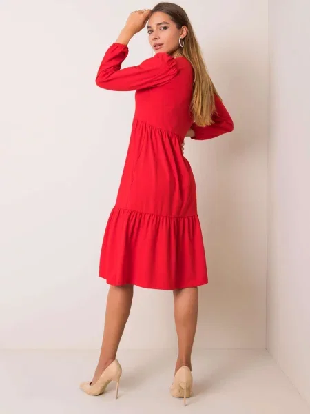 Rochie midi Fashionhunters până la genunchi de costum roșu