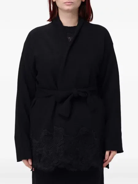 Cu centură cardigan Fabiana Filippi din dantelă negru