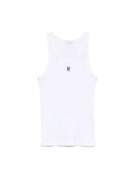 Top Paco Rabanne na ramiączkach biały