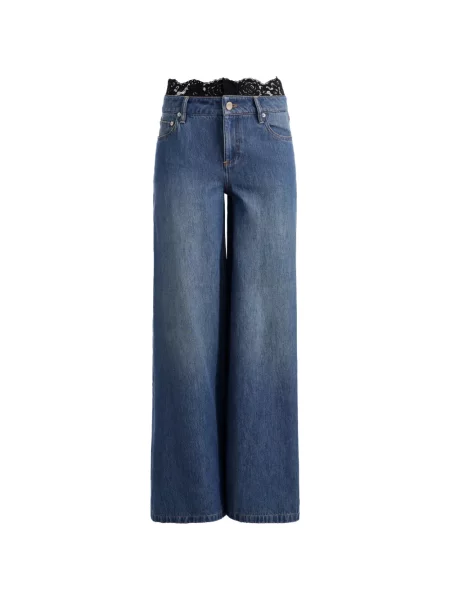Blugi Alice + Olivia din dantelă albastru