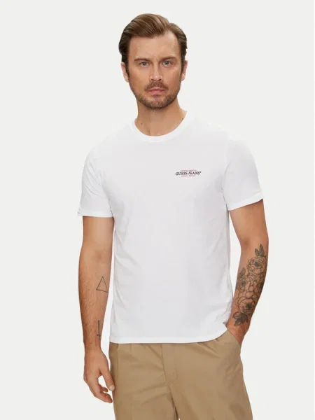 GUESS Tricou American Tradition roșu / negru alb