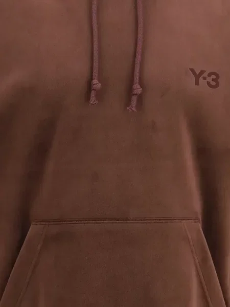 Hanorac cu glugă Y-3 de catifea cord maro