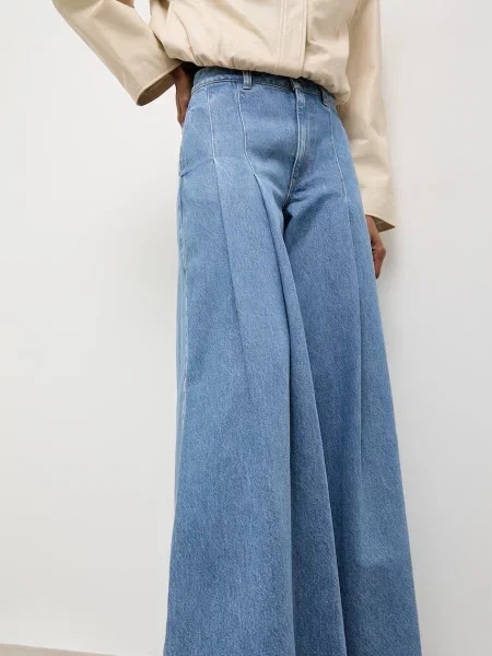 Answear.LAB blugi wide leg pentru femei Unscripted Collection albastru