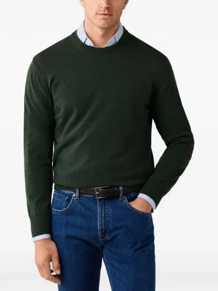 Hanorac crewneck Hackett London cu decolteu rotund verde