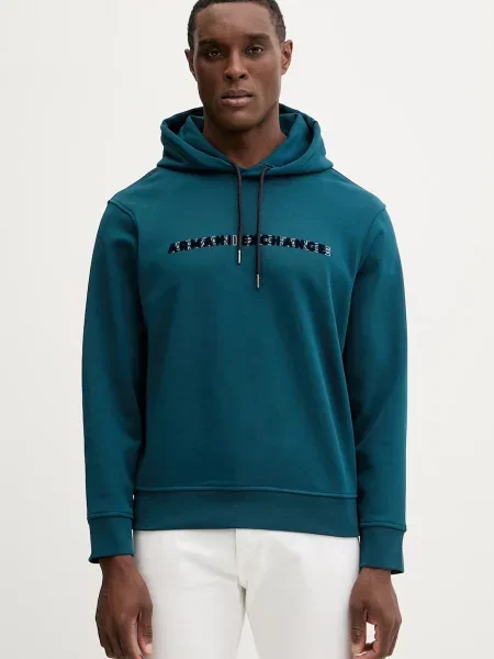 Суичър с качулка Armani Exchange с качулка с принт