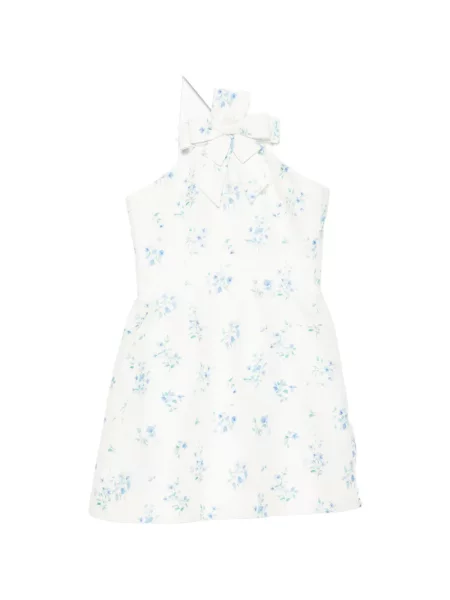 Rochie mini Shushu/tong cu funde cu model floral alb