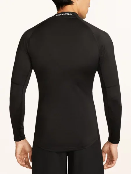 Tank top Nike Pro Dri-FIT Fitness Mock-Neck Long-Sleeve Top Black/ White S bílé