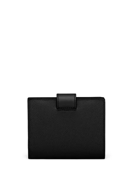 Iš natūralios odos mažas piniginė Prada juoda