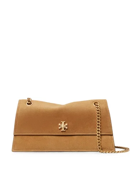 Geantă Tory Burch din piele de căprioară maro