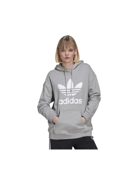 Hanorac cu glugă Adidas gri