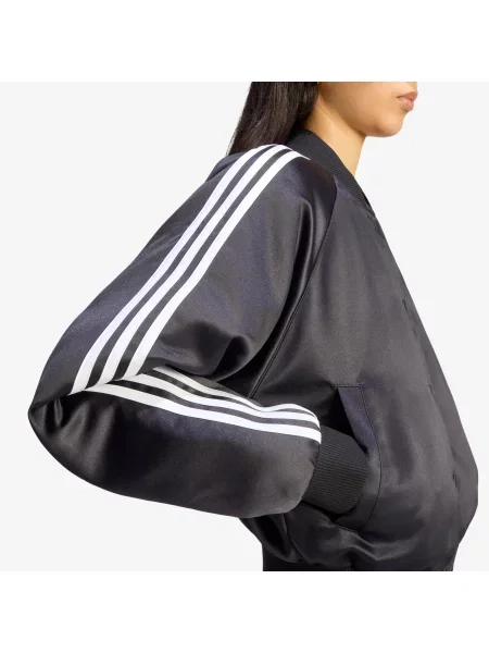 Bomber adidas Satin SST Bomber Jacket Black/ White/ Grey Three XL biela