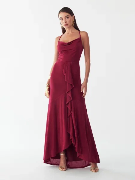 BWLDR Rochie de seară Mila bordeaux roșu