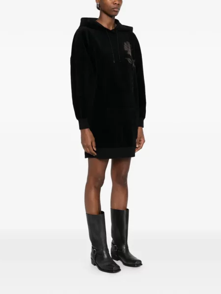 Rochie mini Golden Goose cu glugă negru