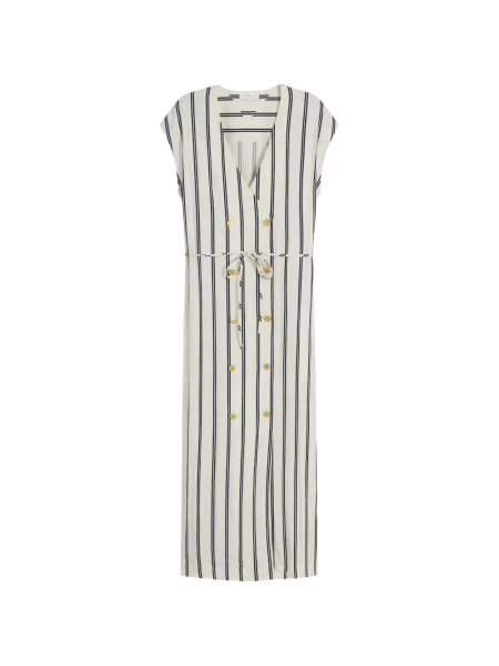 Rochie midi Tommy Hilfiger cu două rânduri de nasturi