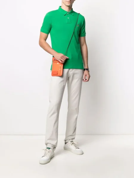 Curea Polo Ralph Lauren cu broderie verde