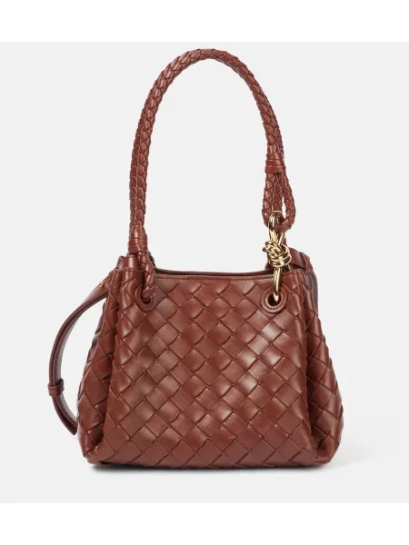 Usnjena torbica Bottega Veneta bordo