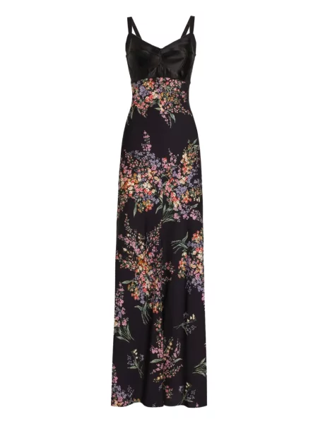 Maxi rochie maxi Dolce & Gabbana cu model floral de costum negru