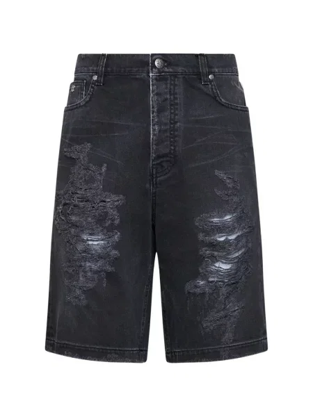 Džínové šortky John Richmond s oděrkami černé