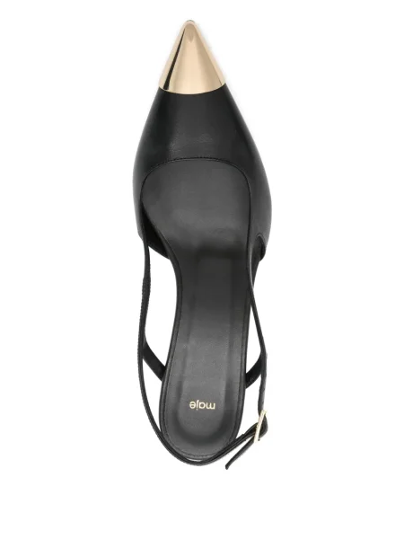 Pantofi cu toc Maje din piele slingback negru