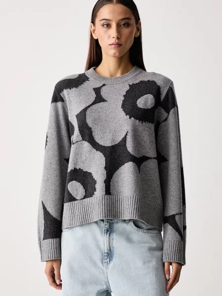 Marimekko pulover pentru femei din lână gri