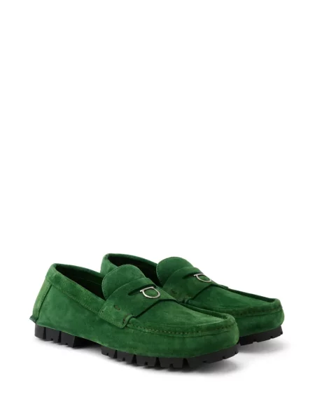 Pantofi loafer Ferragamo din piele de căprioară verde