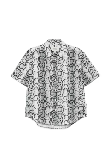 Cămașă Carhartt Wip cu model piele de șarpe alb