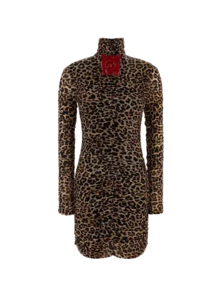 Rochie mini Blumarine cu imagine cu model leopard maro