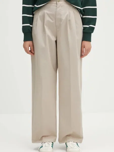 Carhartt WIP pantaloni de Leola Pant lat high waist bej