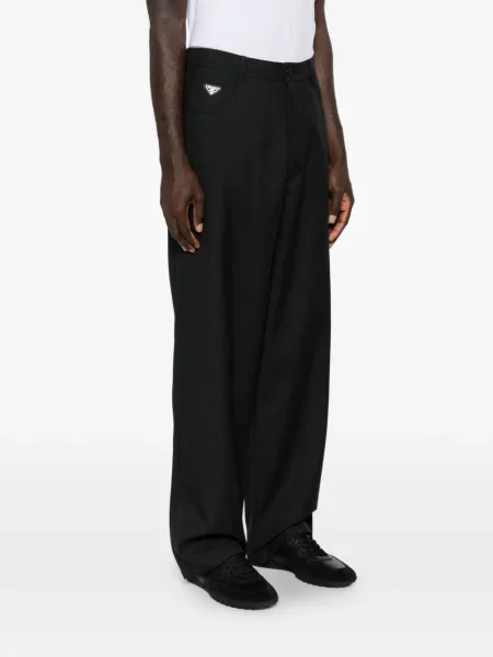 Pantaloni Prada cu autograf negru