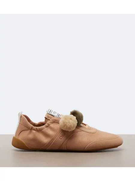 Sneakerși Chloé din piele de căprioară maro