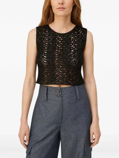 Decupat top Retori negru
