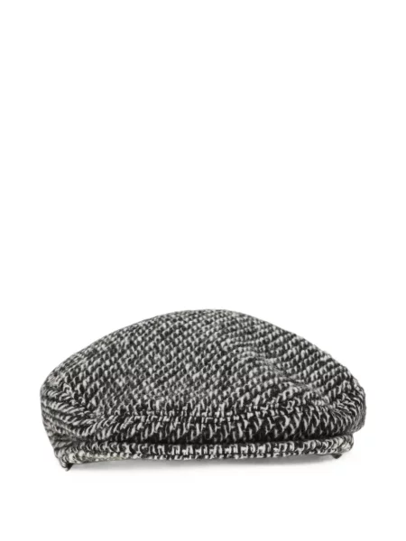 Căciulă Dolce & Gabbana fără toc cu model herringbone negru