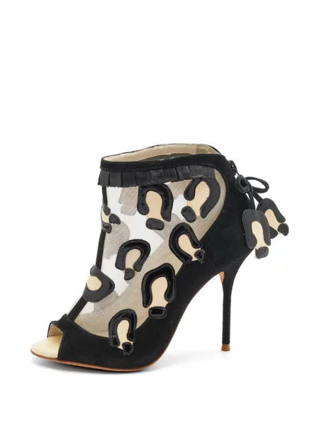 Botine Sophia Webster cu imagine cu model leopard plasă negru