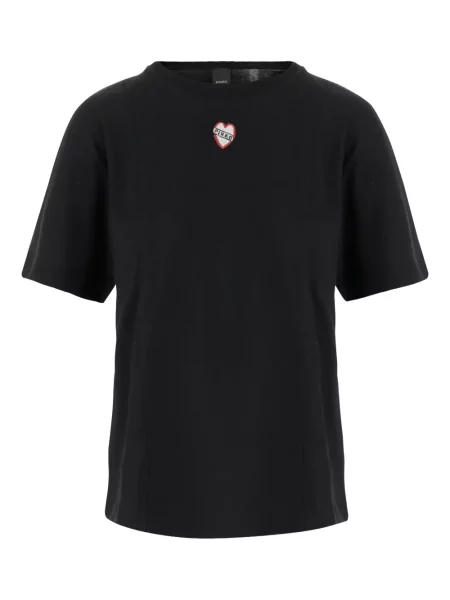 Tricou Pinko cu motiv cu inimi negru