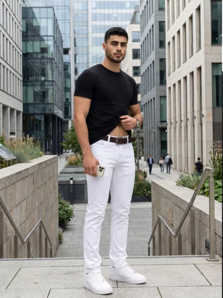 Pantaloni Dstreet alb