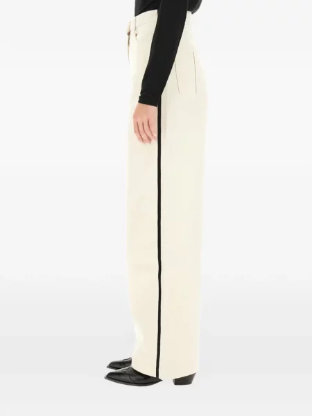 Szerokie jeansy Peter Do w paski białe