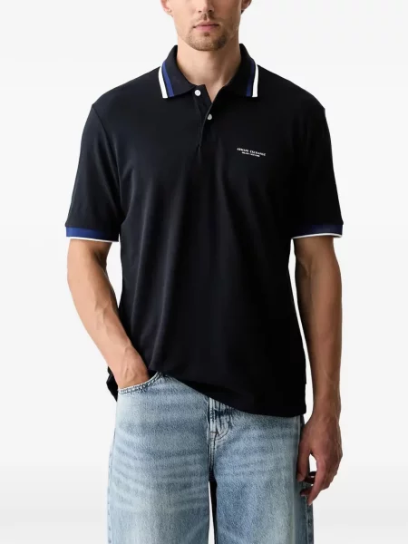Tricou polo Armani Exchange cu imagine albastru