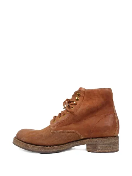 Botine Visvim cu șireturi din piele maro