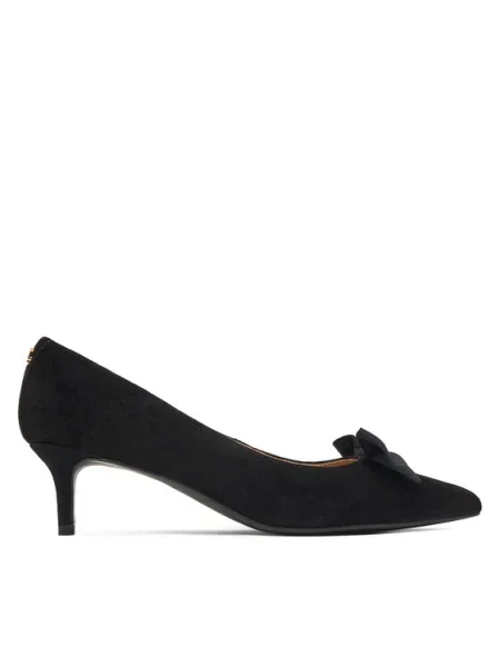 Велурени обувки с тънък Lauren Ralph Lauren Adrienne Bow черно