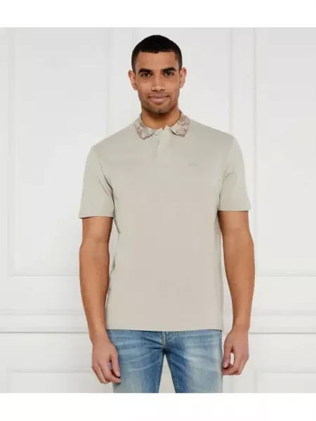 BOSS ORANGE Tenisz póló Pe_JungleCollar | Relaxed fit | pique bézs