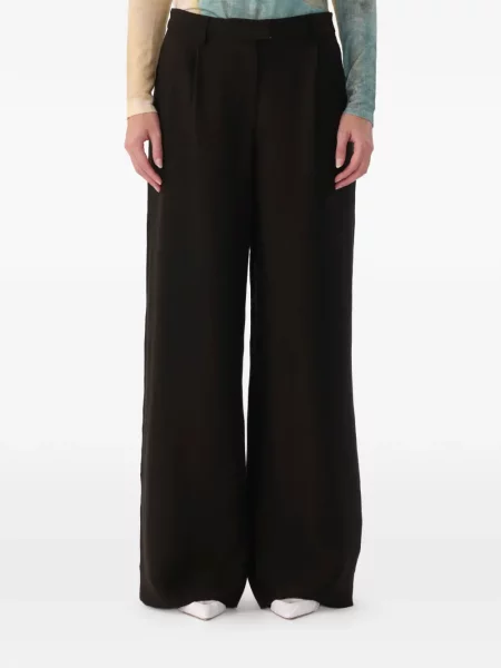 Pantaloni cu picior drept Jason Wu Collection din țesătură twill negru