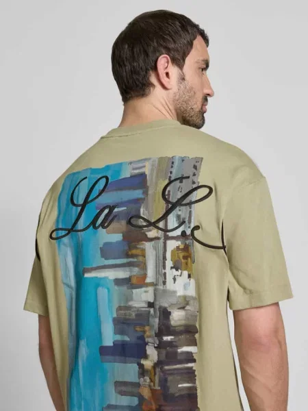 T-shirt z okrągłym dekoltem model ‘Duwrite’ Hugo